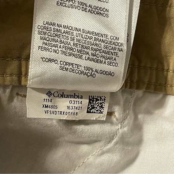 Columbia Men's Trail Shorts XM4805 Beige Flat Front 10" Mid Rise Size 34 - Picture 5 of 12